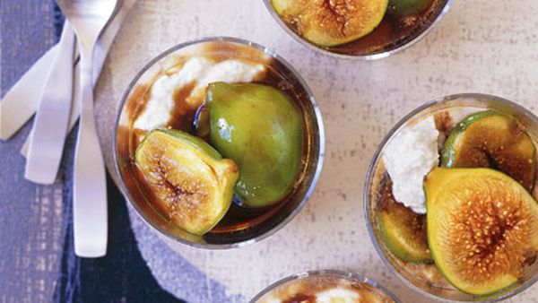 Balsamic caramel figs with ricotta mousse