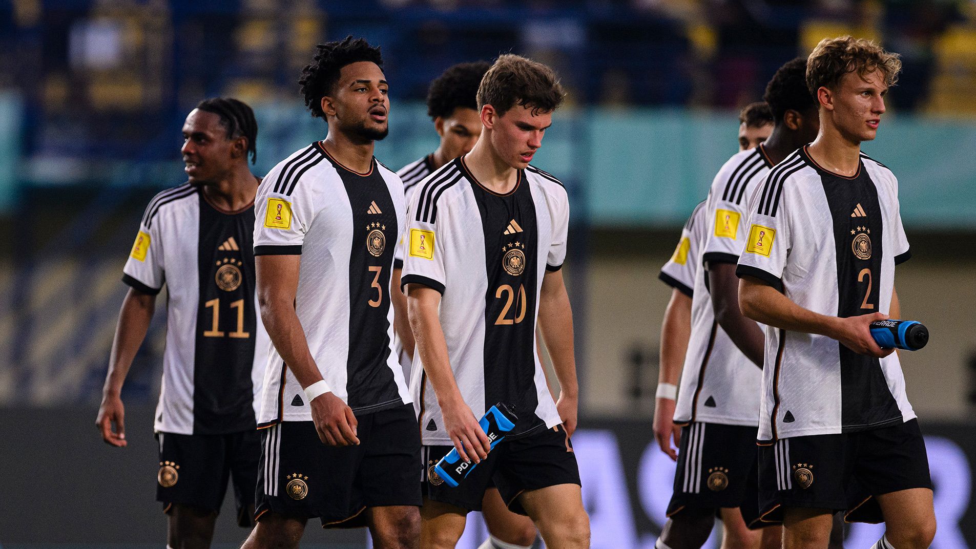 Germany&#x27;s under 17 players at the World Cup.