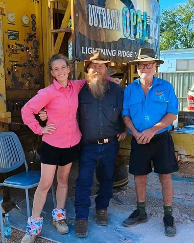 Outback Opal Hunters Sam Mehan, Rod Manning and Les Walsh