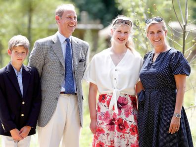 Prince Edward and his wife Sophie with their children Louise and James. 