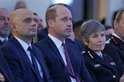 (L-R) Sajid Javid, Prince William, Duke of Cambridge and Dame Cressida Dick