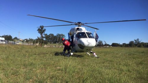 The man has been airlifted to Westmead Hospital.  (9NEWS)
