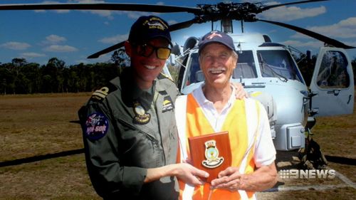 Incredibly, pilot Hugh Dickenson, 68, managed to crawl out of the crumbled plane wreck. (9News)