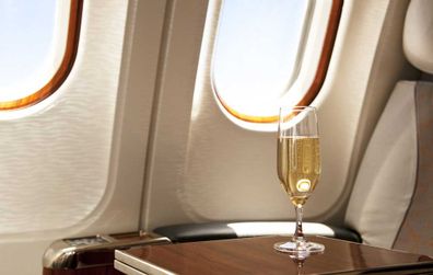 Champagne on a plane