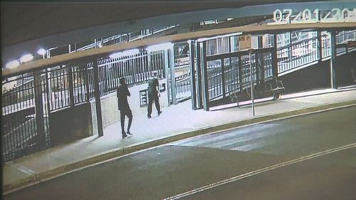 CCTV footage shows the employees walking to the police station. (9NEWS)