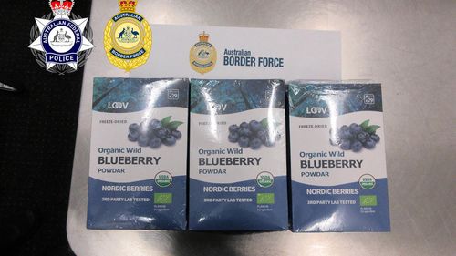 Aï»¿ 26-year old man from Hungary has been jailed for trying to smuggled 9kg of methamphetamine worth more than $8m into Australia hidden inside blueberry powder packaging.