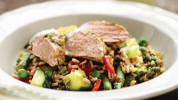 Pork fillet and quinoa salad