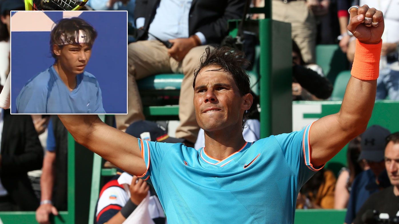Nadal as a 16 year old and at 32 at Monte Carlo