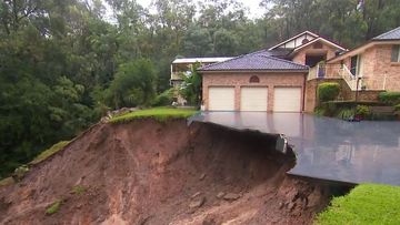 Another threat emerges with a landslide threatening to swallow up this home in Emu Heights, Western Sydney.