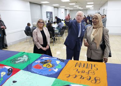 The King was shown photographs, drawings and objects brought from Sudan. 2023 marks a year of activity by the Sudanese community to mark the start of the conflict, and atrocities in the Darfur region of Sudan.