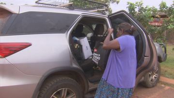 Other residents made trips to the supermarket to stock up on food supplies.