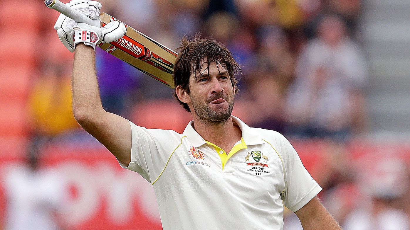 Joe Burns celebrates his maiden Test century