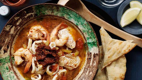 Moroccan seafood soup 