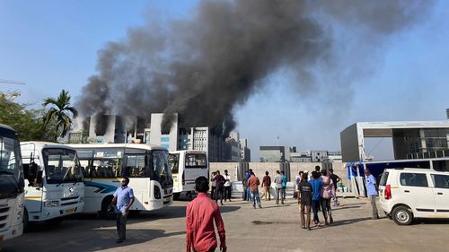 Fire hits building at world's largest vaccine maker in India