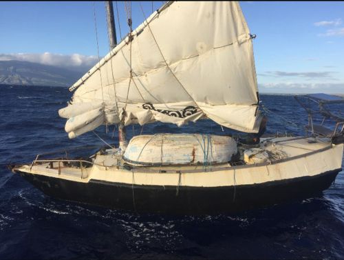 The sails were in poor condition after more than 100 days at sea.