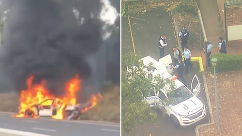 A large-scale police operation is underway in Sydney’s south-west following home invasions, carjackings, and a high-speed crash. 