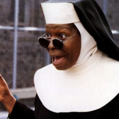 Whoopi Goldberg as Deloris Van Cartier aka 'Sister Mary Clarence': Then