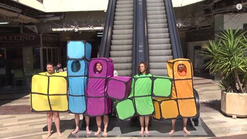 Gaillard recreates Tetris in the real-world. (YouTube)