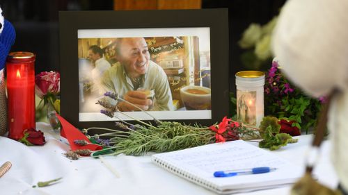 Pellegrini's has been blanketed in an outpouring of love and grief in the form of flowers, cards and candles. 