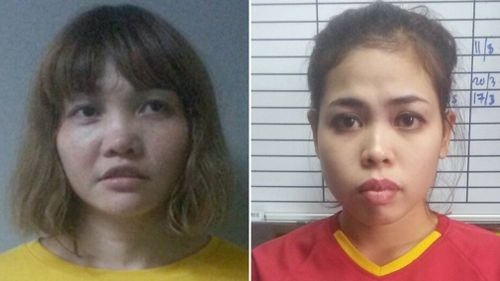 Vietnamese Doan Thi Huong, left, and Siti Aisyah from Indonesia are on trial for the murder of Kim Jong Nam. (AP).