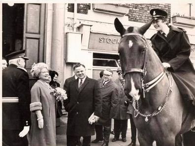 Mrs Meredith during her days as a mounted officer with the UK police.