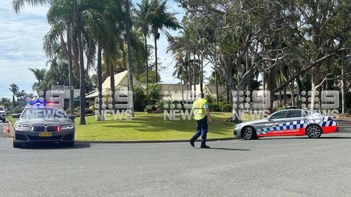 Police in Port Macquarie searching for occupants of the car. 