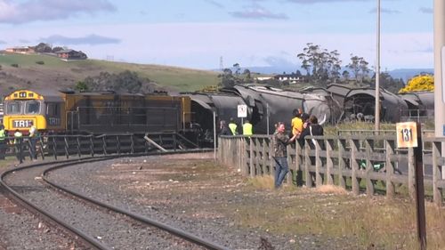 The train came off the tracks about 9.09am.