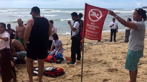 Police said they were told the couple ignored signs warning them not to swim in the water. (Kamala Police)