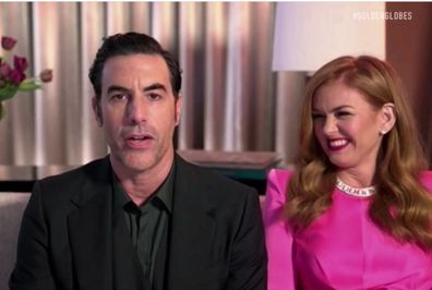 Sacha Baron Cohen and Isla Fisher Golden Globes