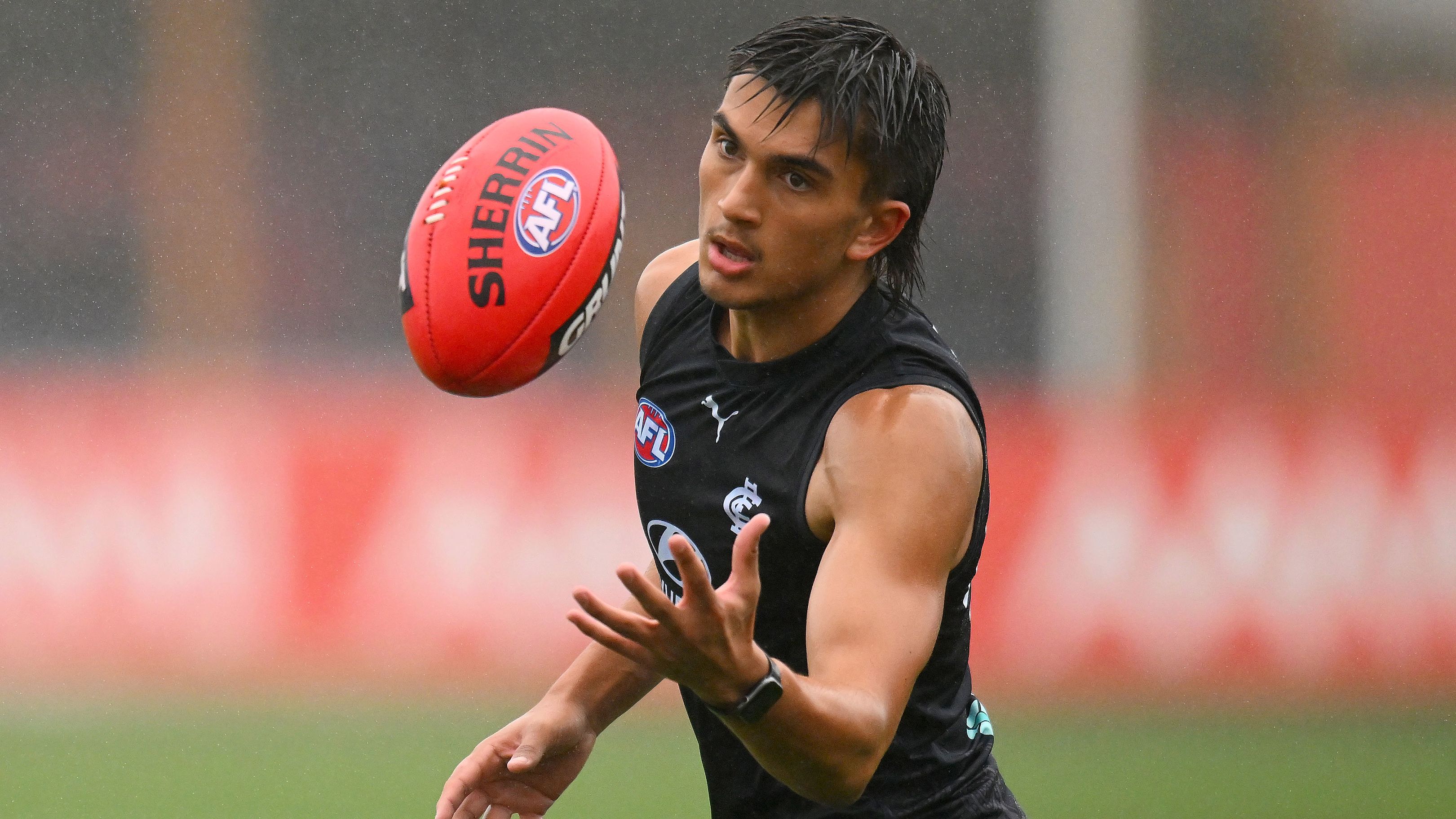 Ashton Moir during a Carlton Blues training session.