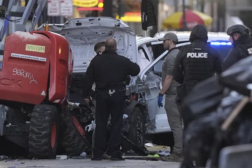 Emergency services attend the scene on Bourbon Street 