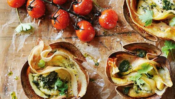 Pancetta, ricotta and kale frittata cups