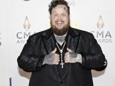  EDITORIAL USE ONLY Jelly Roll attends the 57th Annual CMA Awards at Bridgestone Arena on November 08, 2023 in Nashville, Tennessee. (Photo by Jason Kempin/Getty Images)