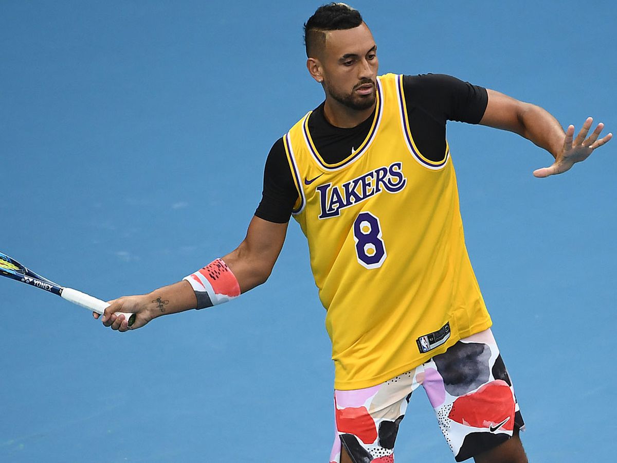 Kyrgios vs Nadal: Nick wears Kobe Bryant no.8 jersey at Australian