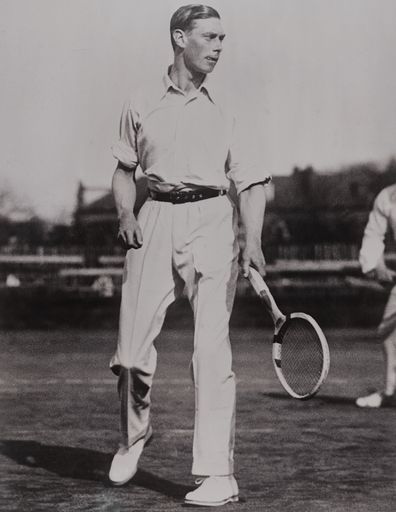 Prince Albert, the Duke of York (and future King George VI) during a tennis game in 1922.