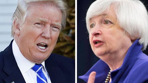 US President Donald Trump and US Fed boss Janet Yellen.