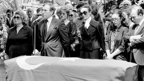 Then federal treasurer, John Howard addresses the service for Sarik Ariyak and his bodyguard at the Turkish consulate in Woollahra. December 24, 1980.