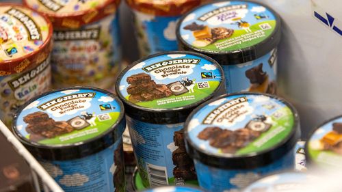 Tubs of Ben & Jerry's, manufactured by Unilever