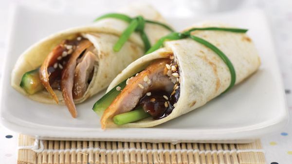 Pecking duck wraps