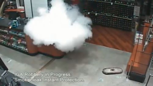 Retailers have been forced to install high-tech devices to stop robbers in their tracks. (Smokecloak)