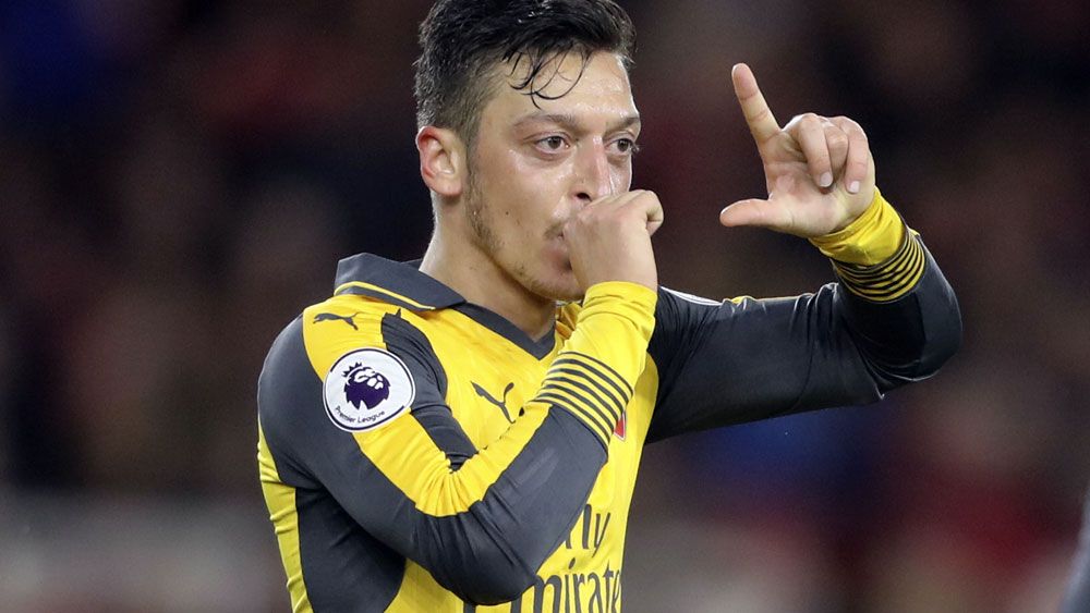Mesut Ozil fires Arsenal to English Premier League win against Middlesbrough