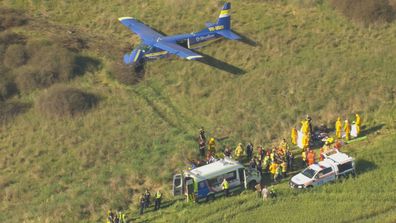 A Victorian MP is among eight people injured after a skydiving plane crashed during take off  at Barwon Heads Airport this morning.