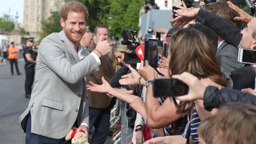 Harry looked relaxed and happy. (Getty)