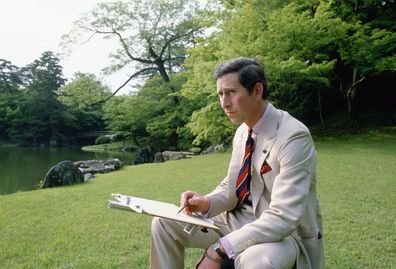 Prince Charles painting in 1986