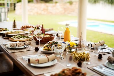 Cropped shot of a dinning area set up for Christmas day