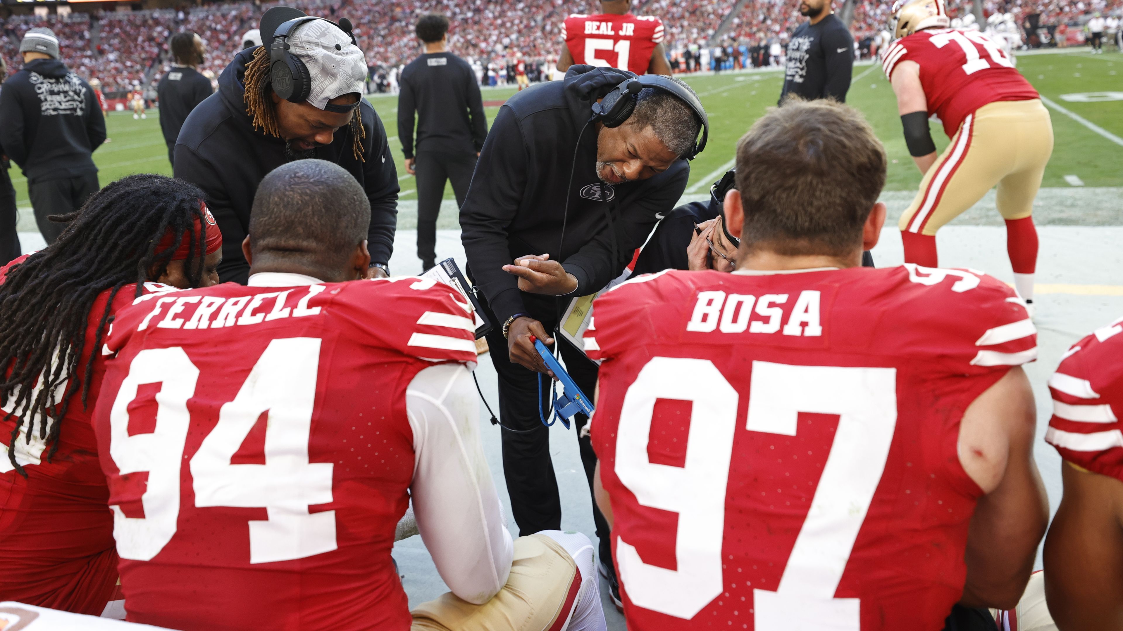 Defensive coordinator Steve Wilks of the San Francisco 49ers.