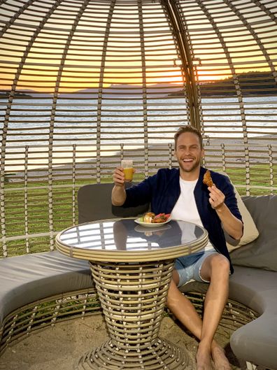 Enjoying breakfast as the sun rises on Daydream Island.