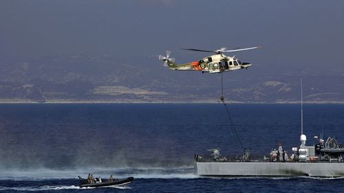 Joint naval drill between the UK, Cyprus and France off Limassol, Cyprus on Tuesday, October 27, 2020