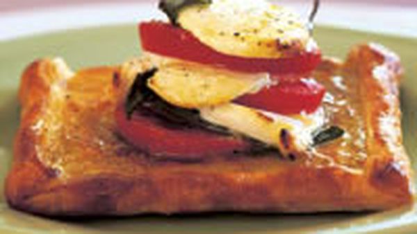 Goats' cheese and tomato galettes