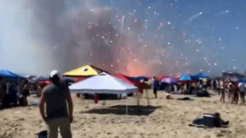 Employees of the fireworks company behind the July 4th celebration received minor injuries after the fireworks accidentally exploded.